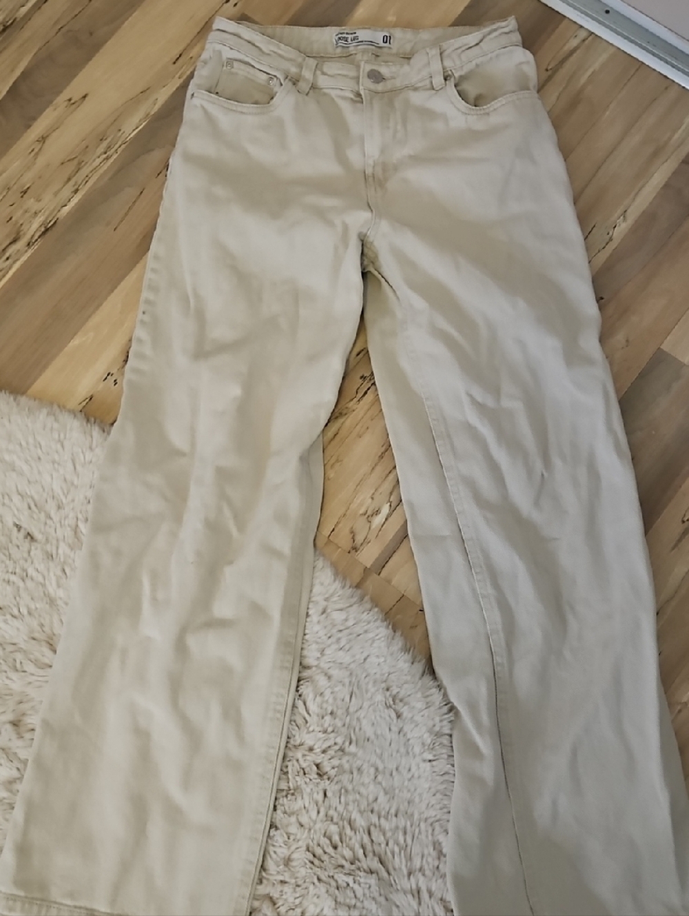 refuge Cream Loose-Leg Denim Pants